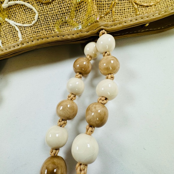 Embroidered Beaded Handbag Kanishka Hemp Sack Floral Design India Unique Rare - Picture 5 of 10